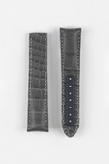 Premium Genuine Leather Watch Strap – Matte Graphite Gray (Alligator Embossed)