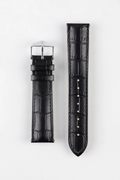 Premium Genuine Leather Watch Strap – Classic Onyx Black (Alligator Embossed)
