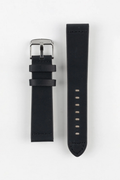 Premium Genuine Leather Watch Strap – Stealth Matte Black (Minimalist Vintage Stitching)