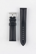 Premium Sailcloth Style Watch Strap – Tactical Black (Contrast Gray Stitching)